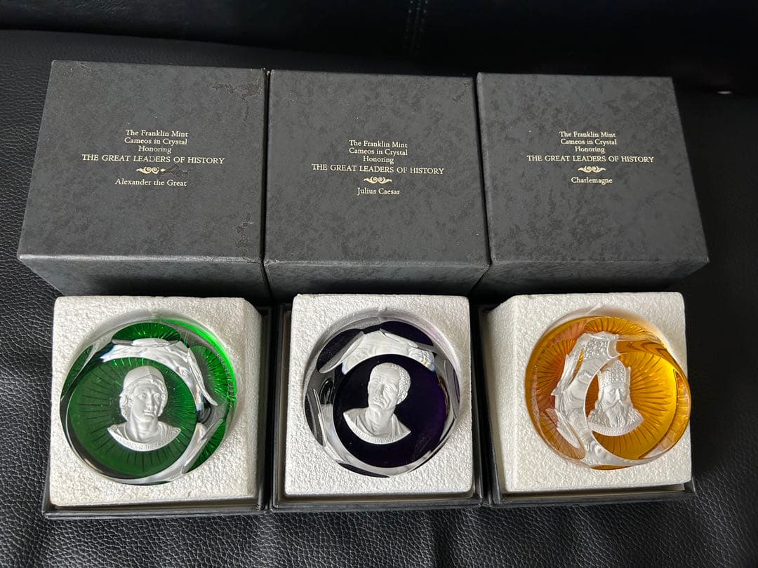 ★フランクリンミント カメオインクリスタル バカラ ペーパーウェイト 10セット