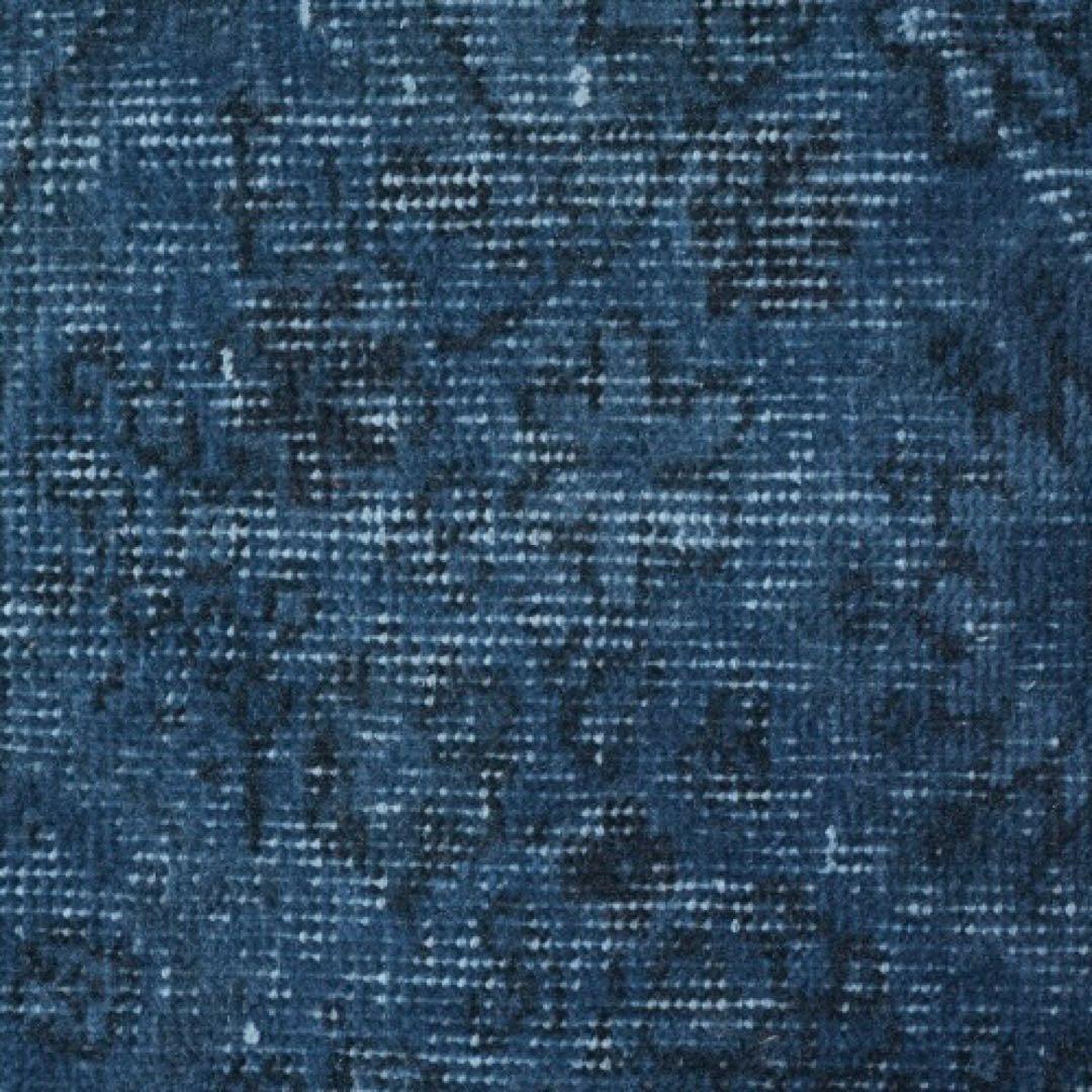 超大判くすみブルー　ヴィンテージラグ　トルコラグ　オーバーダイ