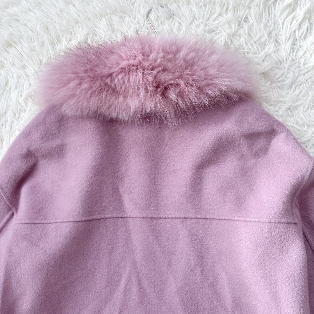 近年モデル✻グレースコンチネンタル フォックスファー取り外しリバーコート ピンク