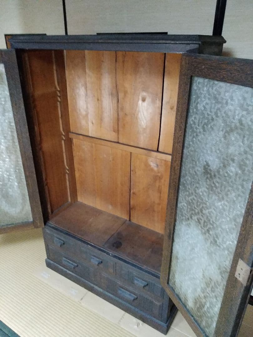 し*ん様 レトロ家具　本棚　書類棚　陳列ケース　木製　アンティーク家具　書棚ガラ