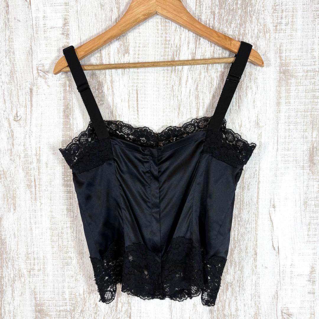 D&G ドルチェアンドガッバーナ 花柄 レース キャミソール ブラック