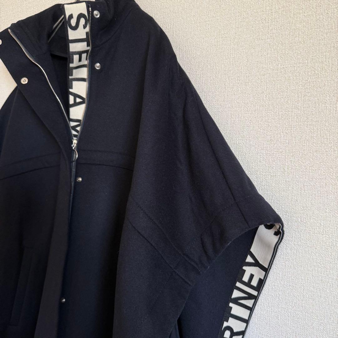 極美品★ステラマッカートニー★ロゴ入りポンチョ★ウールお素材★