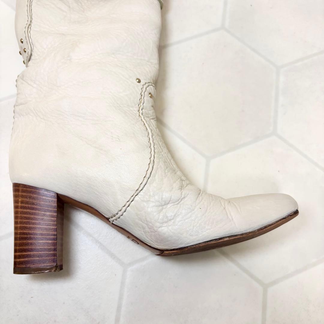 希少◆名作デザイン【Chloe】パディントンライン ロングブーツ 白 23.5