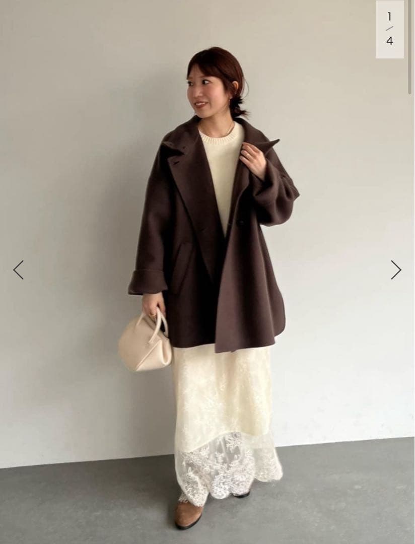 【値下げ】SLOBEIENA souple woolダブルフェイススタンドコート