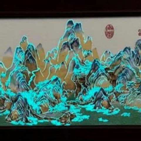 景徳鎮 陶板画 千里江山図壁掛け画 装飾品 工芸品 美術品 置物