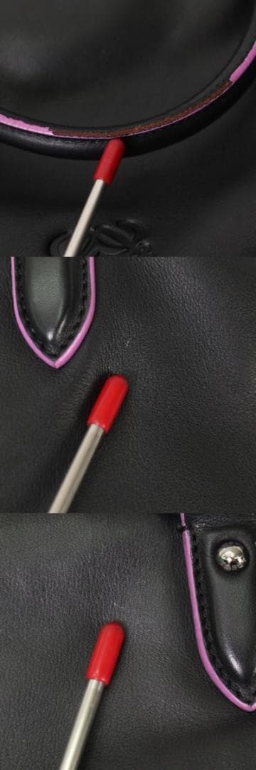【人気】LOEWE ロエベ フラメンコ ハンドバッグ 黒×ピンク バイカラー