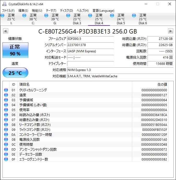 PHISON NVMe 256GB M.2 SSD 4枚セット【1220TO3】