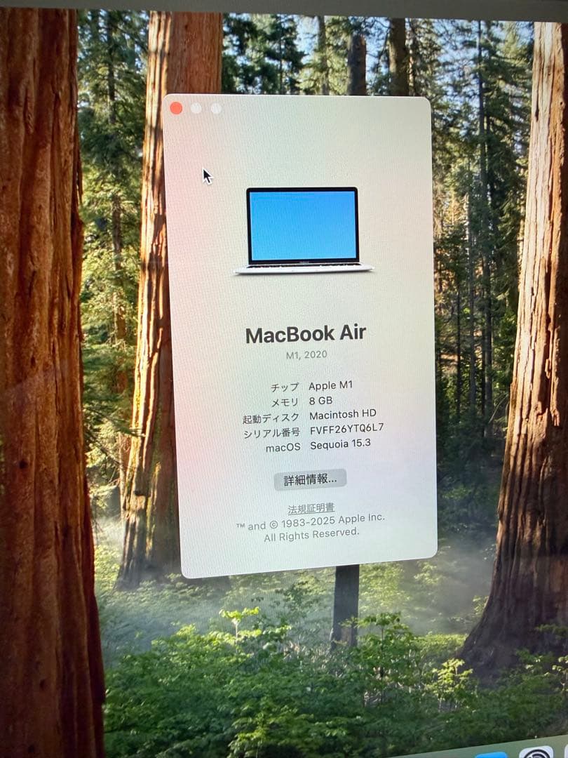 M1MacBookAir M1 13.3インチ 8メモリ 256GB