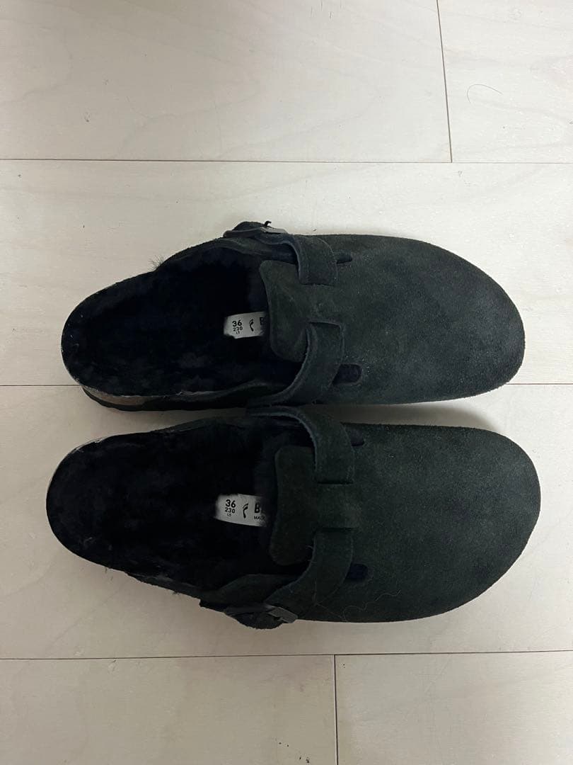 ビルケンシュトック　ボストン　Boston　ボア　サボサンダル　黒　23