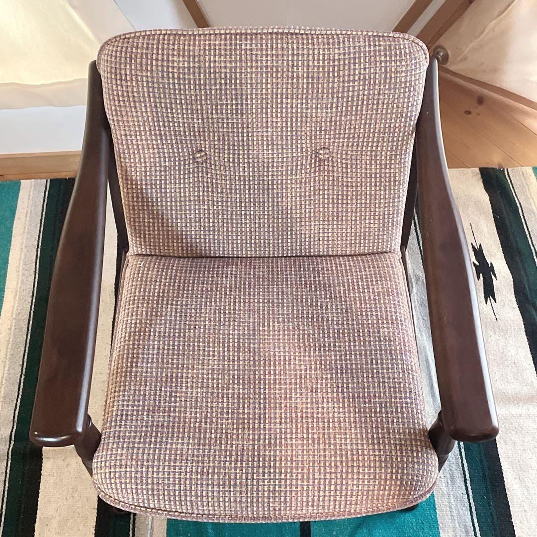 希少　カリモク　チターノ　一人掛け　アーム　ソファ　レトロ　ヴィンテージ