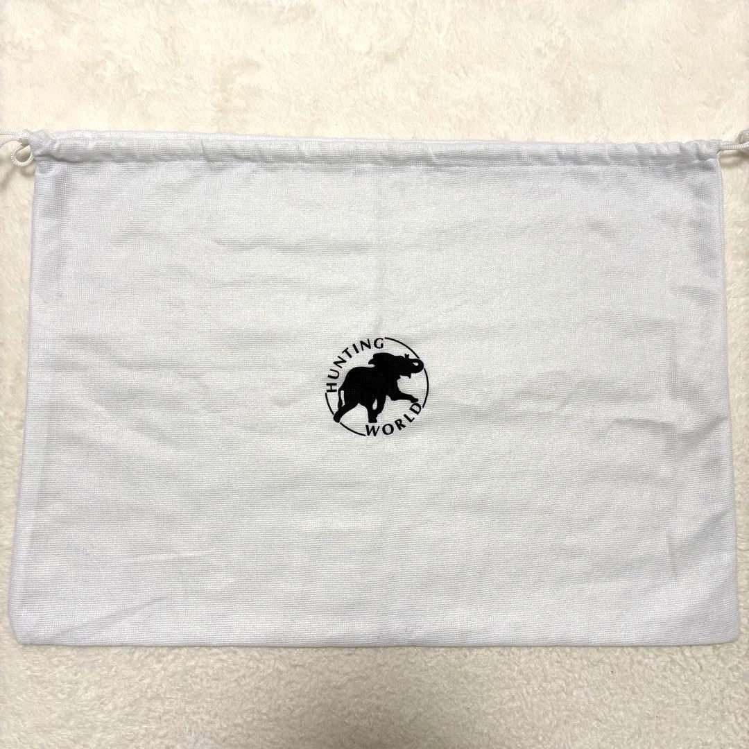 ハンティングワールド バケツ型 オールレザー ショルダーバッグ ネイビー