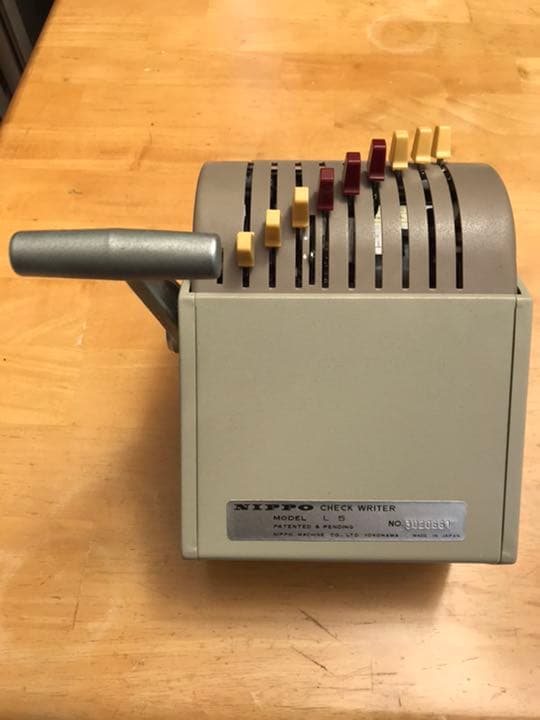 送料無料　小切手印字機　手形印字機　NIPPO 製品　昭和レトロ