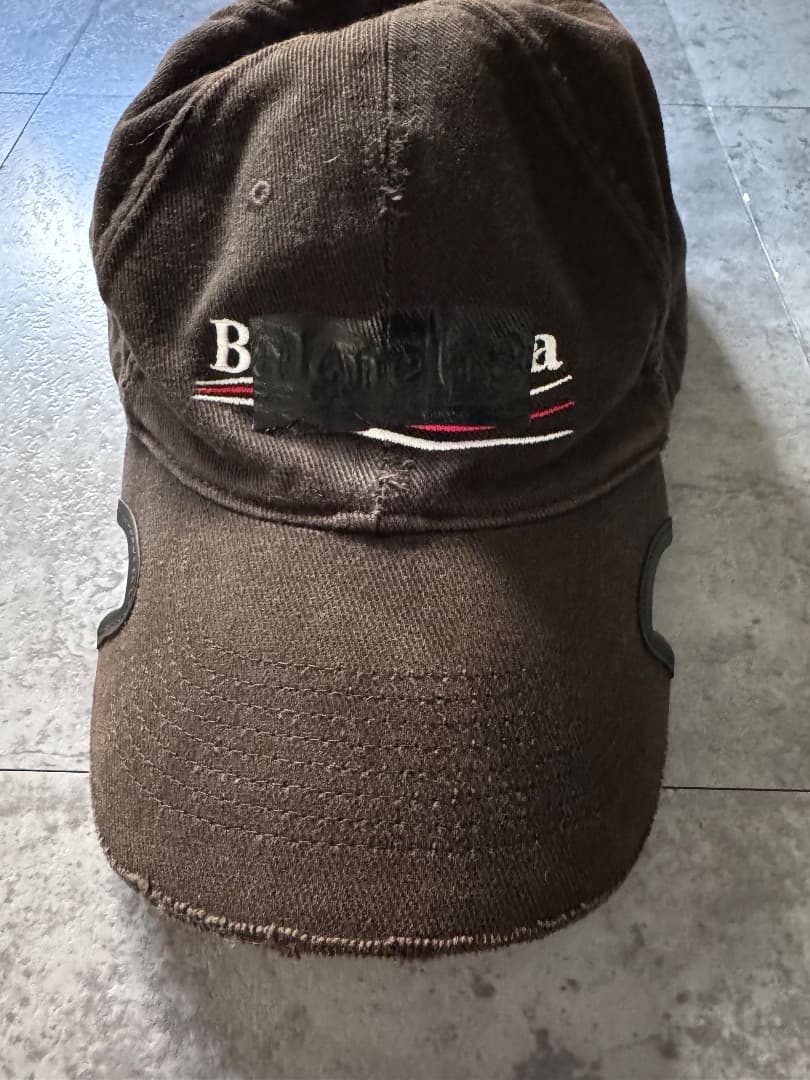 BALENCIAGA キャップ 黒 正規ダメージ加工 デザイン系 希少