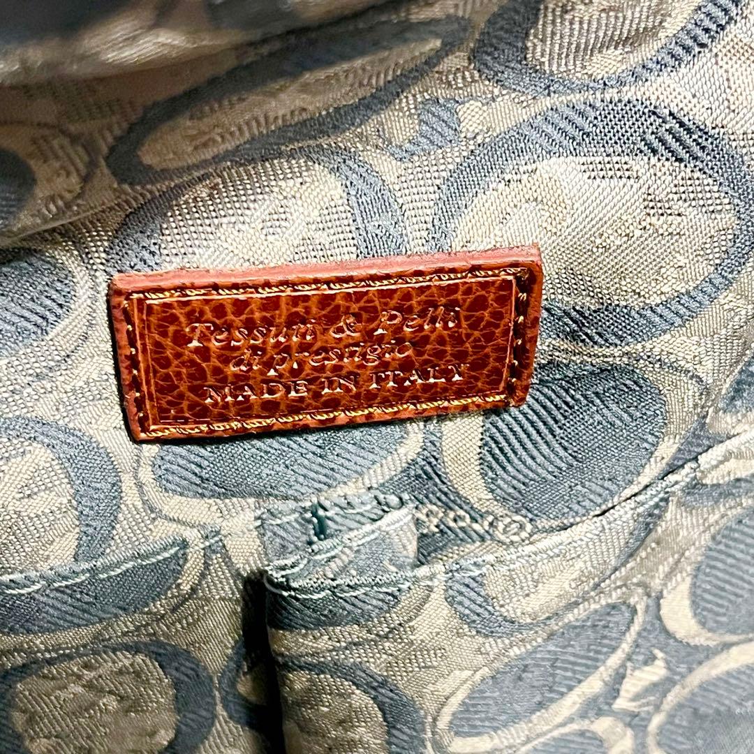 【希少デザイン】Orobianco 2WAY ビジネスバッグ　レザー　千鳥格子