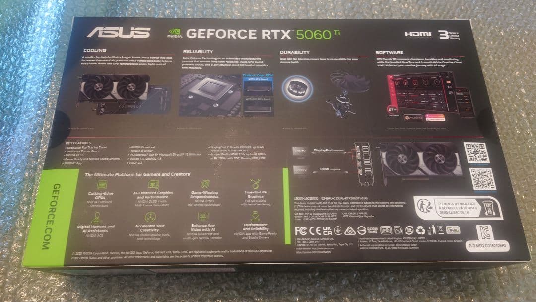 ASUS GEFORCE RTX 5060 Ti 16GB 未使用