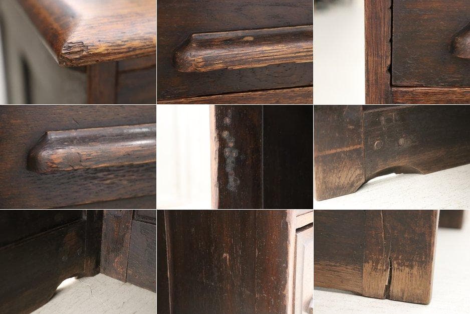 英国 イギリス オーク材 ヴィンテージ 片袖デスク 引き出し 机 書斎 学習