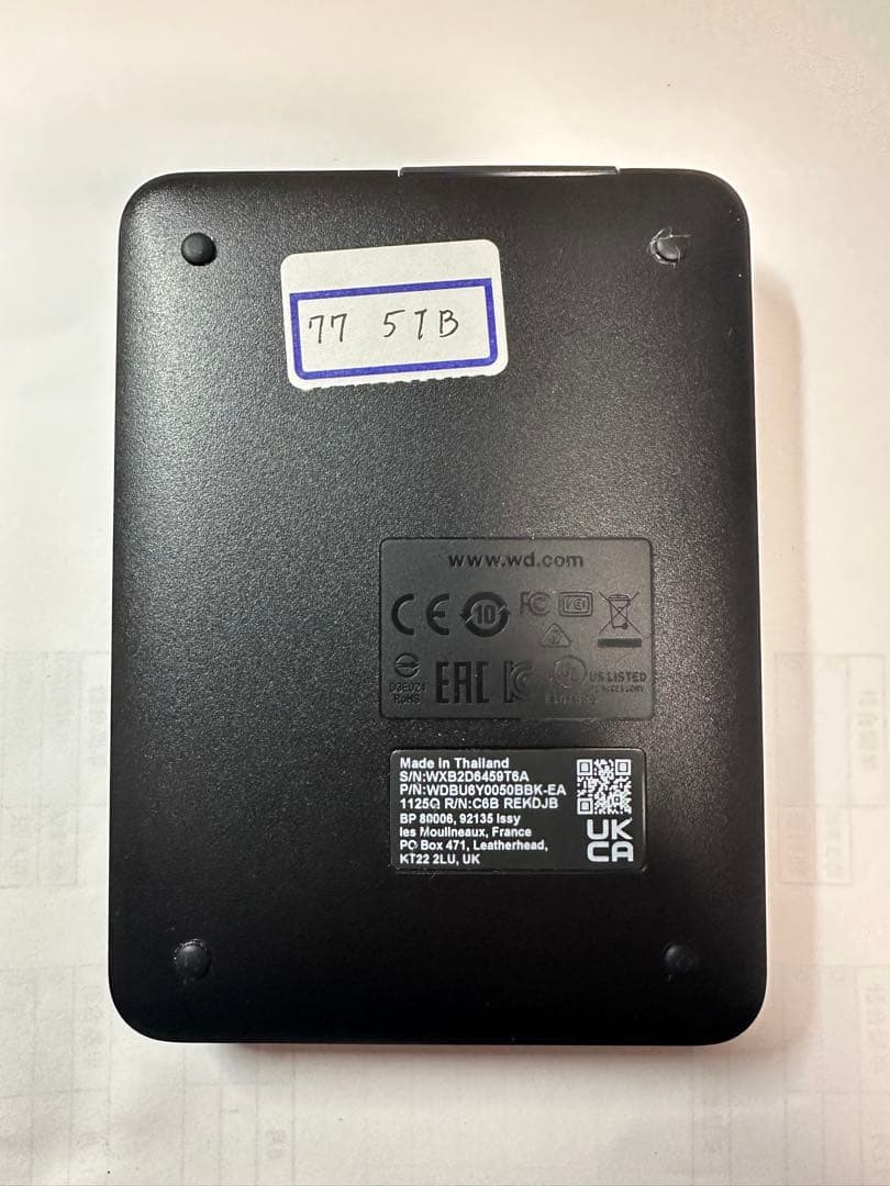 Western Digital 5TB 外付けHDD USB3.0 動作確認済み