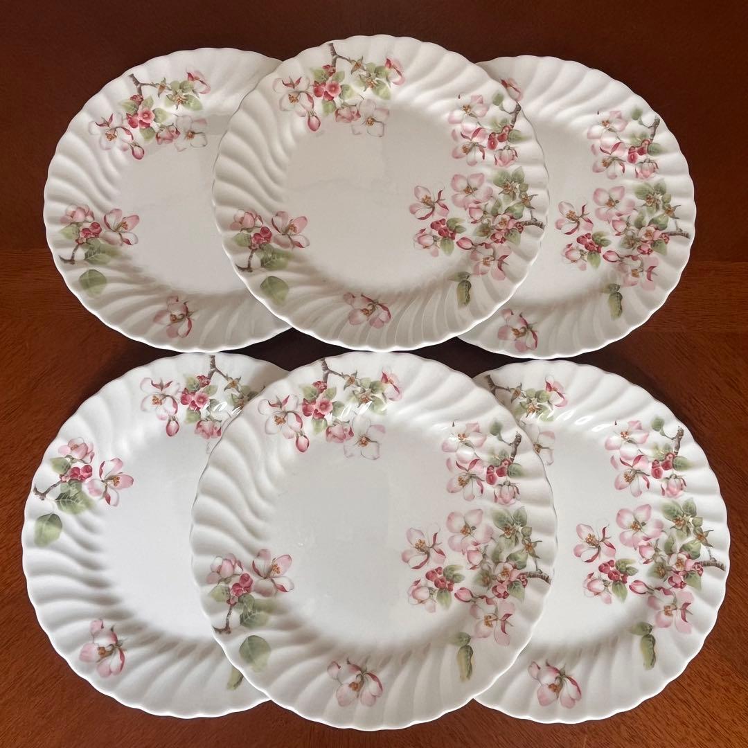 【黒壺美品】英国製　ウェッジウッド★アップルブロッサム★デザートプレート　6枚