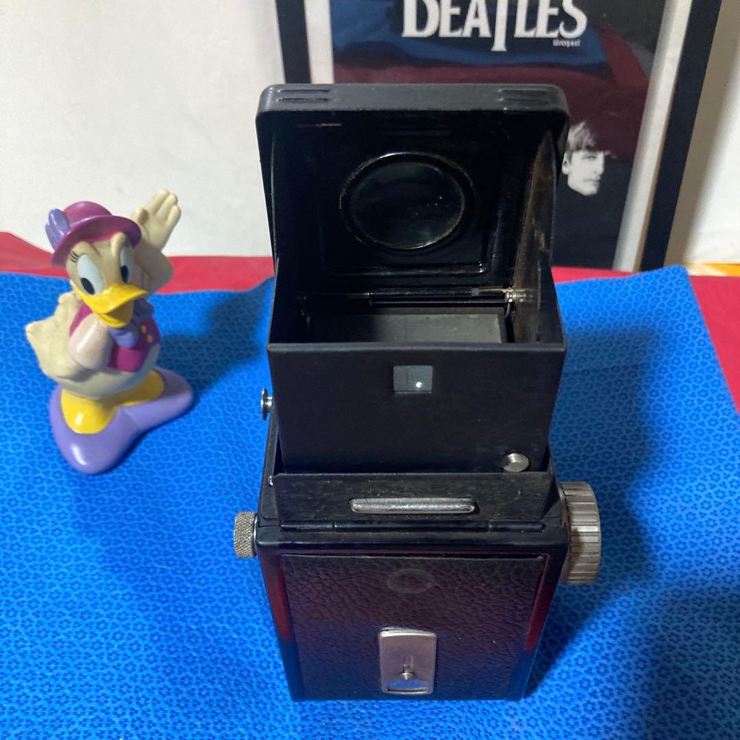 アンティーク蔵出し未使用近CRYSTAR FLEX 二眼レフ機能完動本体合皮傷無