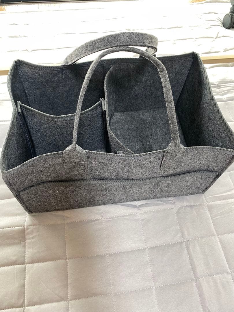 hzdmj ベビーベッド グレー色　オムツストッカー付き