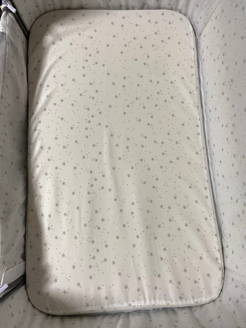 hzdmj ベビーベッド グレー色　オムツストッカー付き