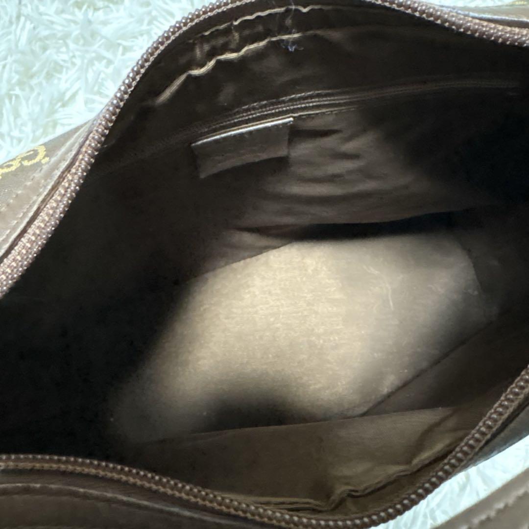 GUCCI ワンショルダーバッグ　GG柄　キャンバス×レザー　ハーフムーン