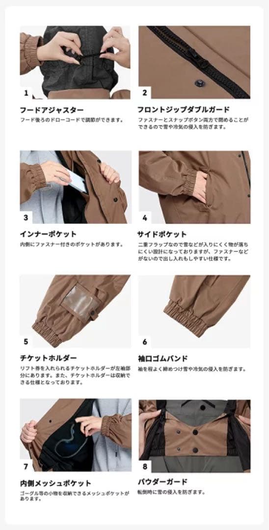 【新品】Actleis スノーボードウェア 上下セット ブラック バーガンディ