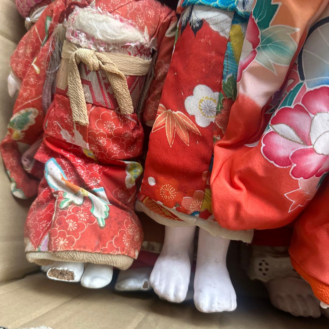 お値下げ❣️座敷童子部屋の市松人形セット 伝統的和服 黒髪