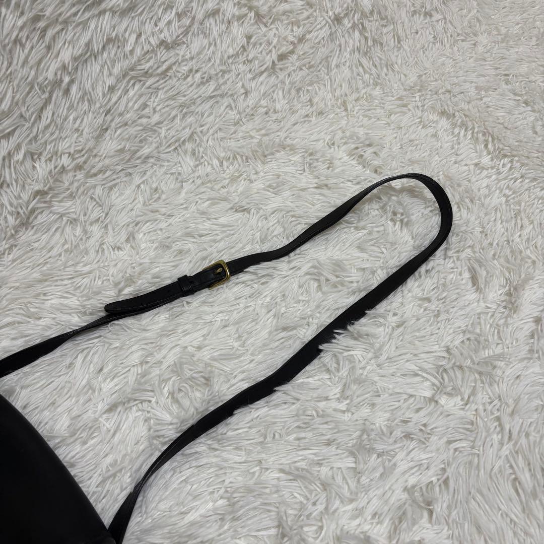 美品★オールドコーチ コンパクト　ターンロック ショルダーバッグ レザー 黒