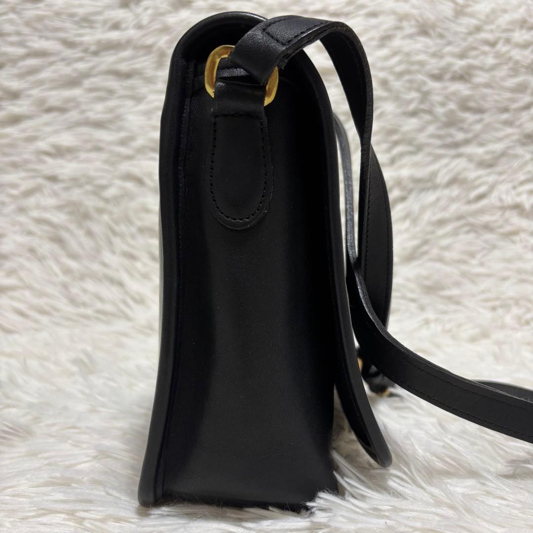 美品★オールドコーチ コンパクト　ターンロック ショルダーバッグ レザー 黒