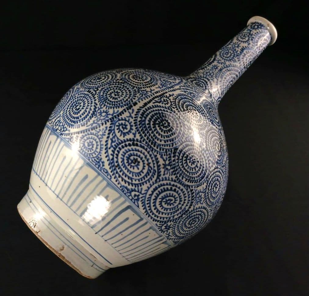 Y2788 古伊万里 染付蛸唐草文瓶 壷 高さ40㎝ 大型