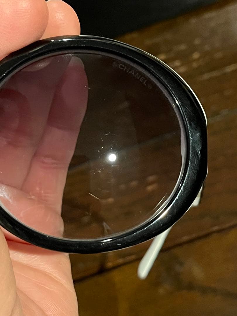 ビンテージ　CHANEL バイカラー　サングラス　箱付き　マトラッセココマーク