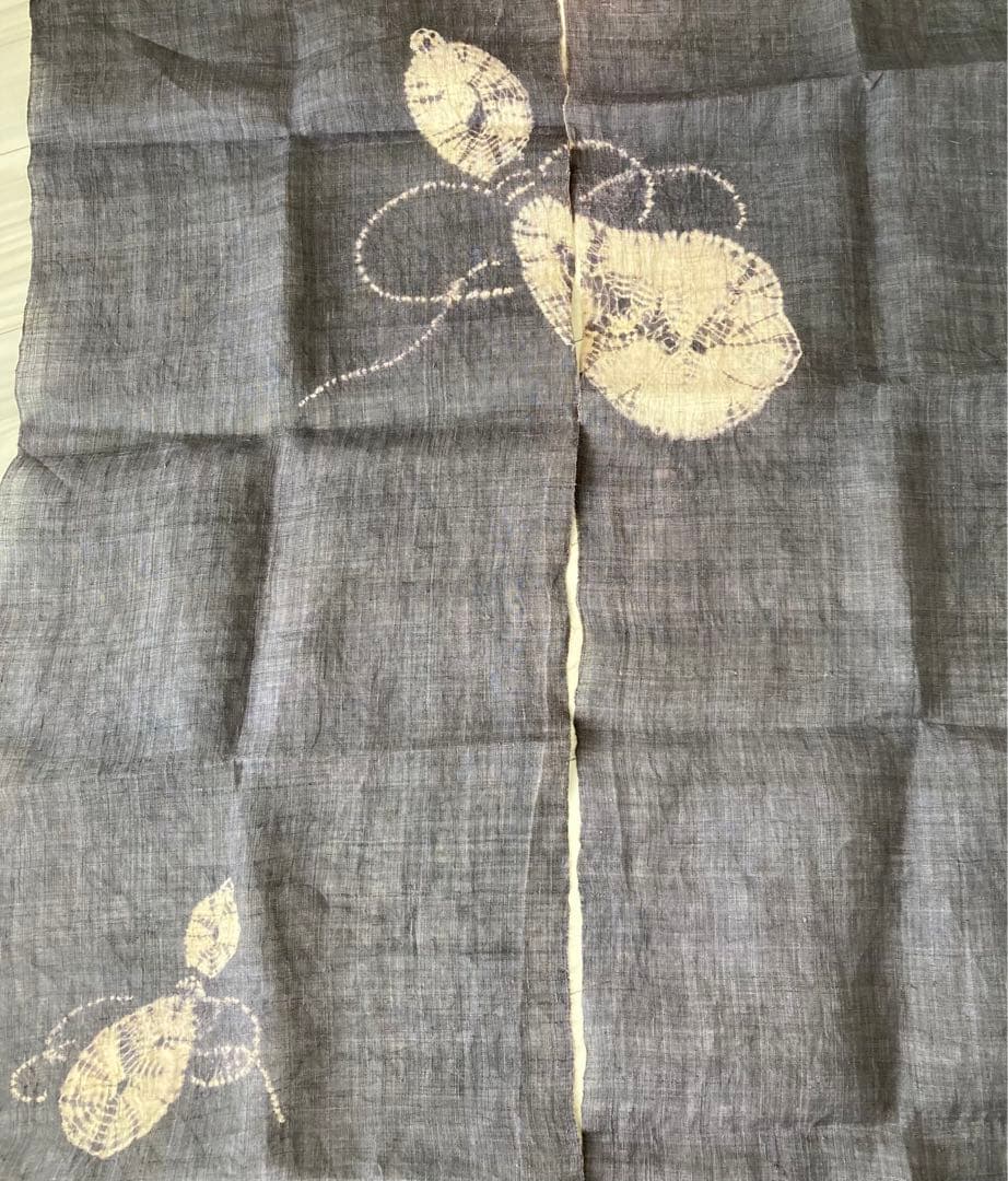 【希少】　麻暖簾　手染め　アンティーク　瓢箪　日本製　間仕切り　麻100％　工芸
