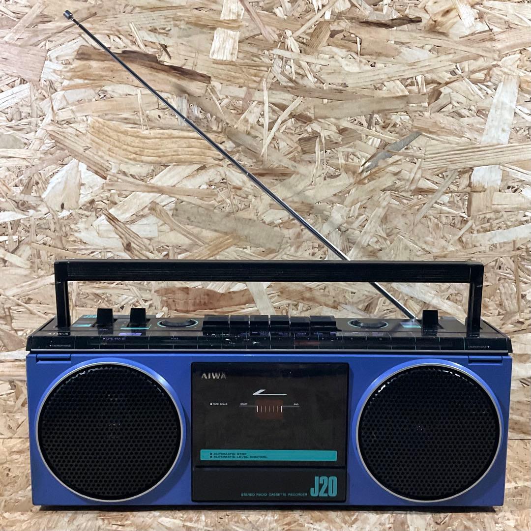 AIWA CS-J20 青 ラジカセ　AM・FM受信OK レトロ ジャンク