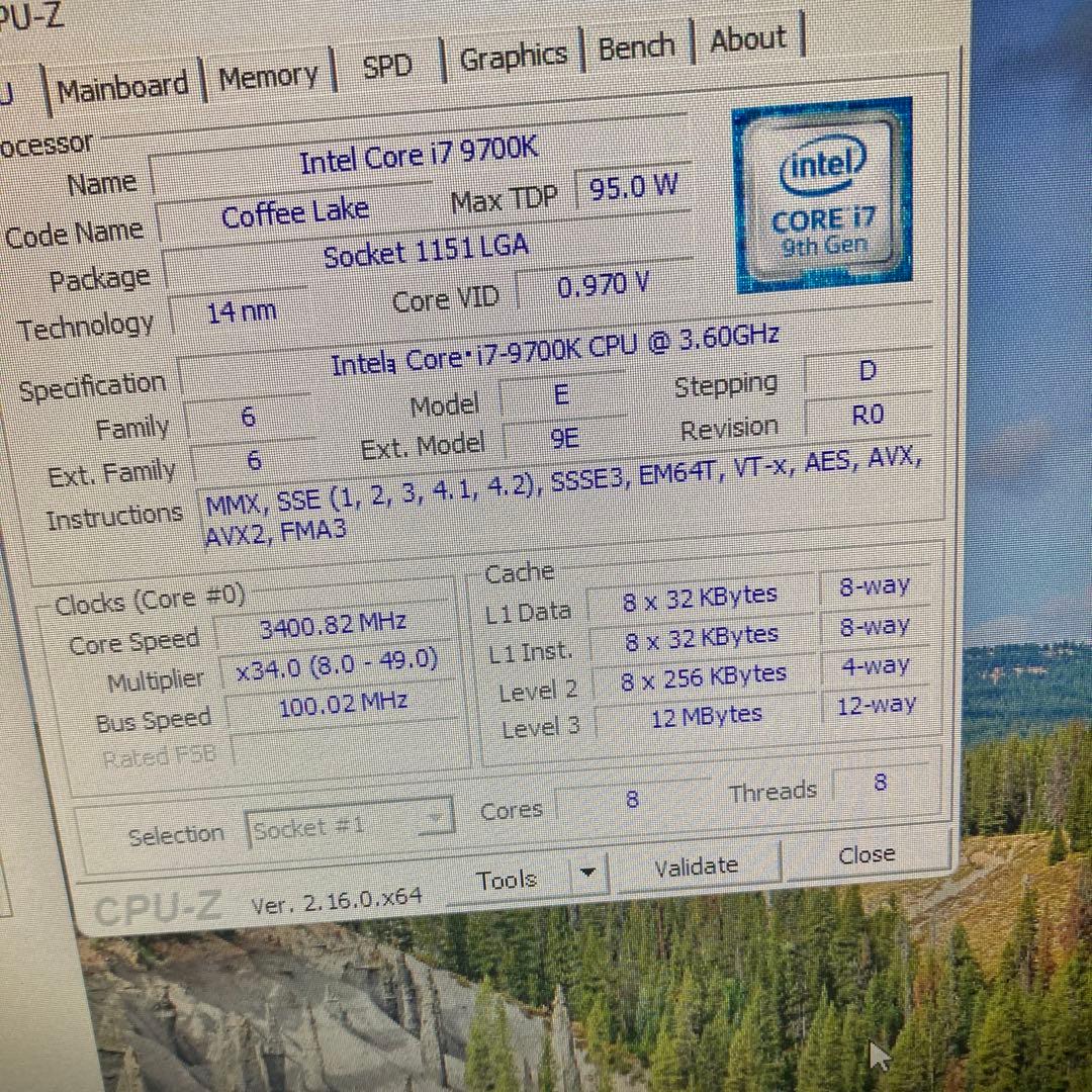 【動作確認済み】Intel Core i7-9700K CPU