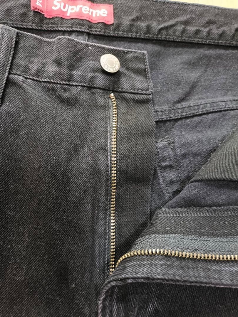 34:Supreme Baggy Jean 25SS Black バギージーンズ