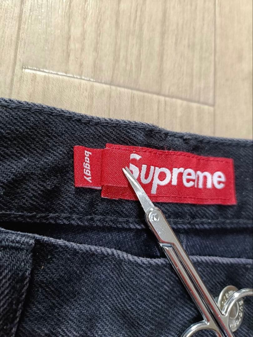34:Supreme Baggy Jean 25SS Black バギージーンズ