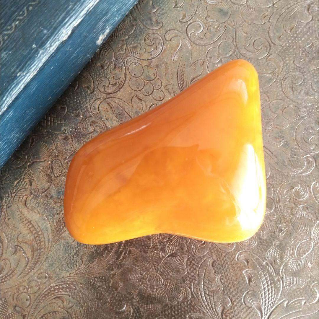 大振り ロイヤルアンバー 天然琥珀 ブローチ ヴィンテージ