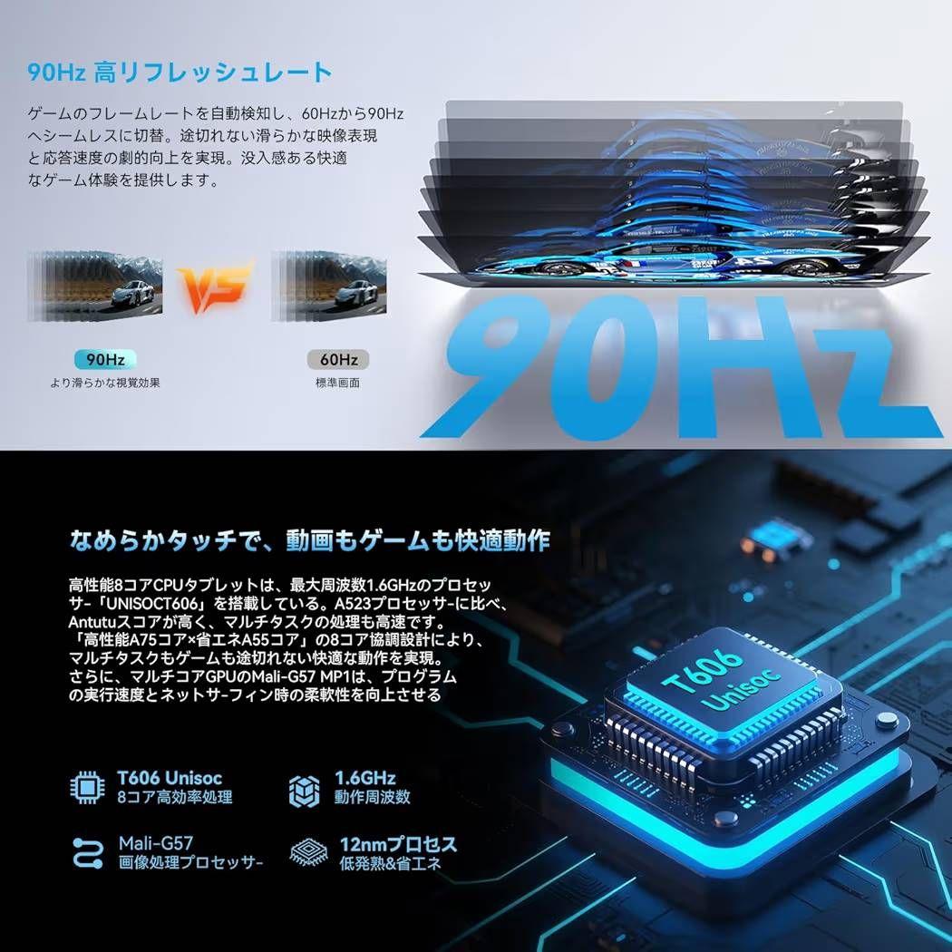タブレット8.7インチ Android1518GB+128GB+1TB拡張可能