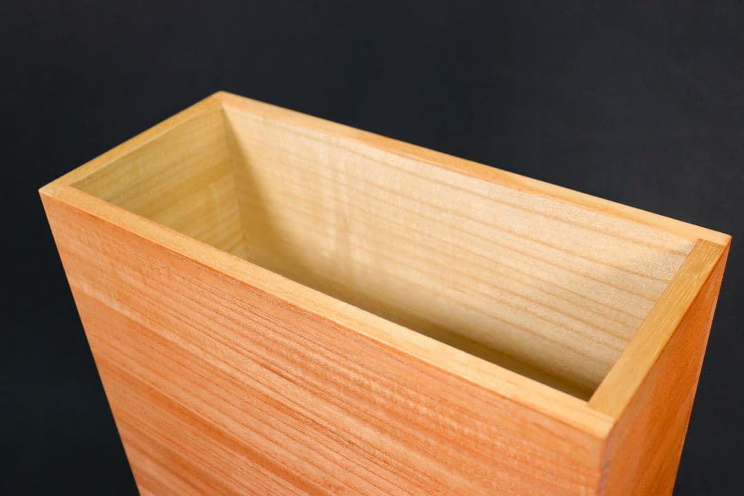 【10キロ用】スリムタイプの桐米びつ　柿渋塗り 国産 けやき