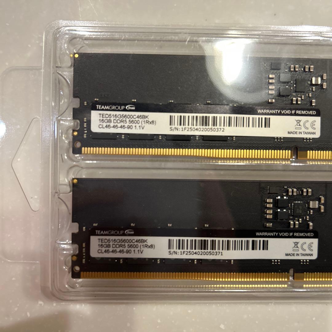 DDR5 5600MHz 16×2 32GBメモリ