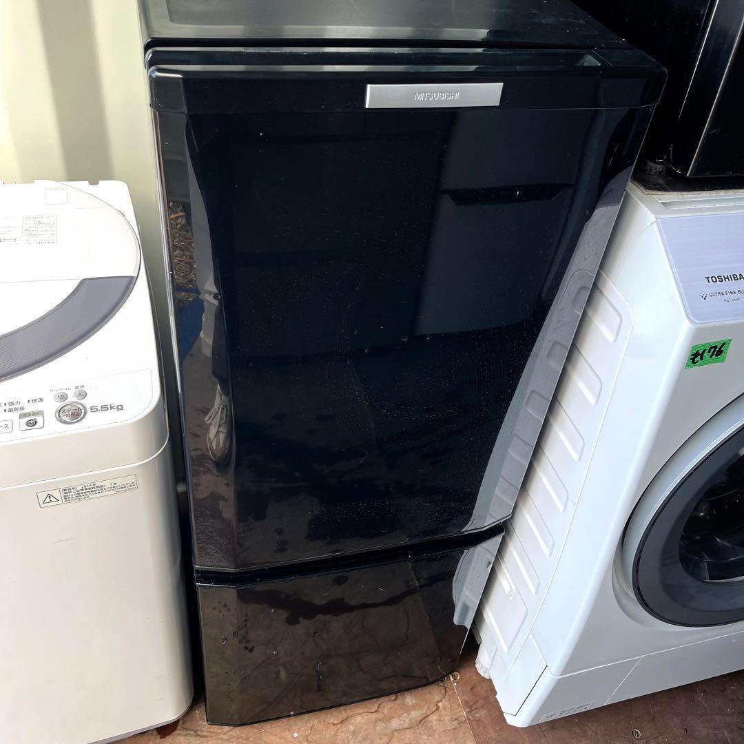 332取付無料！三菱低温ケース搭載スタイリッシュブラック冷蔵庫SHARP洗濯機