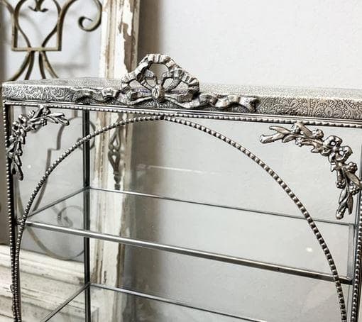 ショーケース キャビネット 飾り棚 アンティーク 84305CT-SV