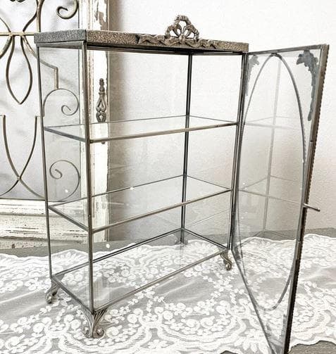 ショーケース キャビネット 飾り棚 アンティーク 84305CT-SV