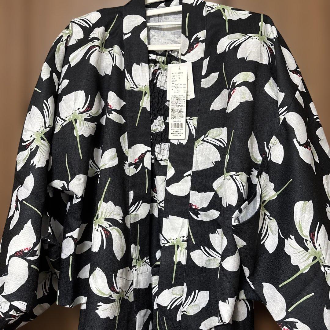 シネマティック 元鈴木さん 2way浴衣 黒 エコバッグになる兵児帯付き