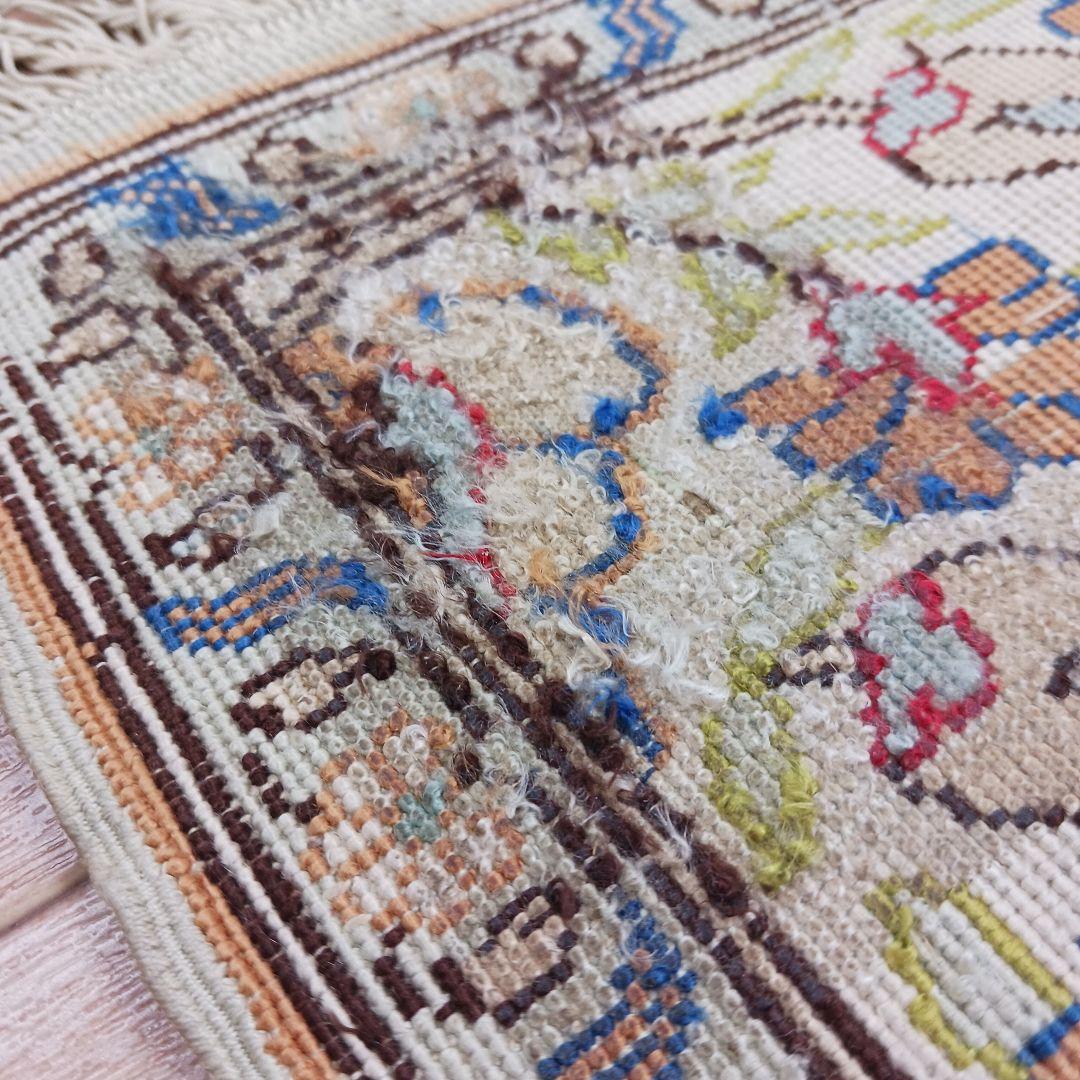 Y3050 トルコ絨毯 カイセリ 手織り72万ノット シルク 128×83㎝