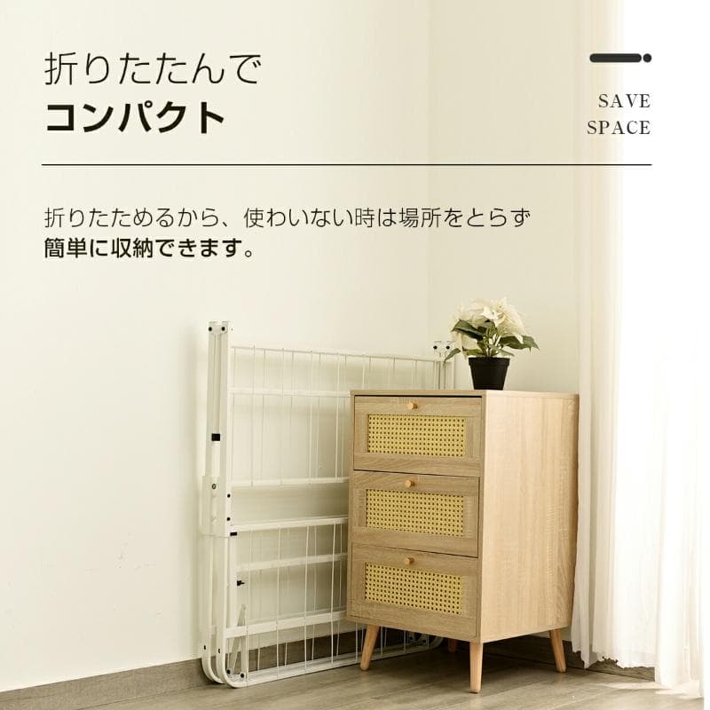 超人気！パイプベッド 折りたたみベッド シングル 単身赴任 新生活 White