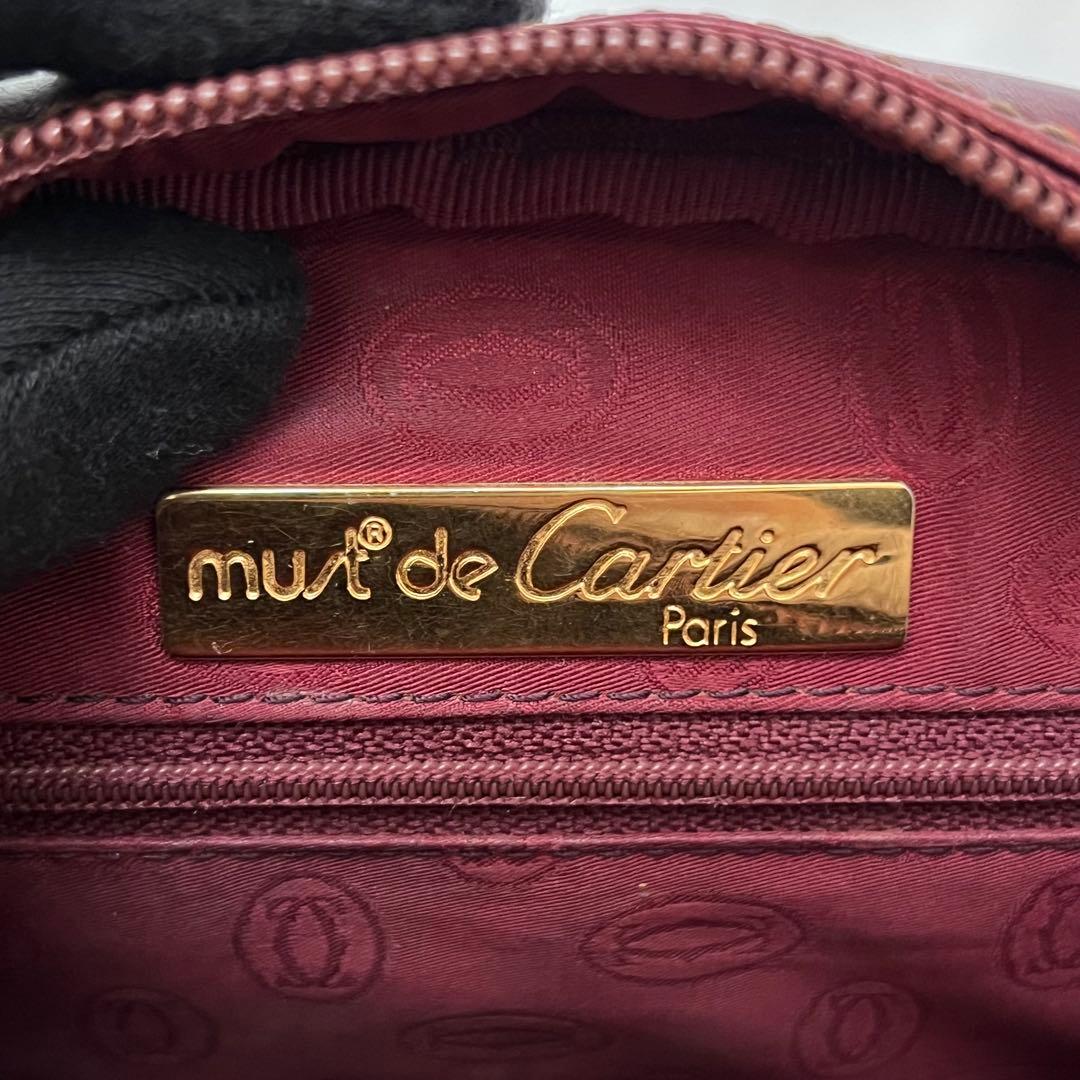 ◇美品◇カルティエ　マストライン　ミニショルダーバッグ　ボルドー　カーフレザー