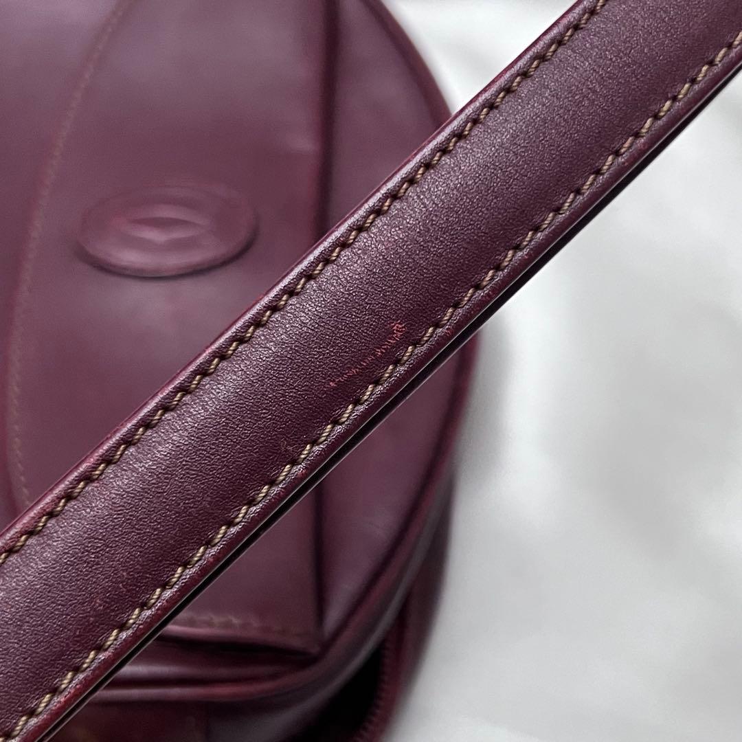 ◇美品◇カルティエ　マストライン　ミニショルダーバッグ　ボルドー　カーフレザー