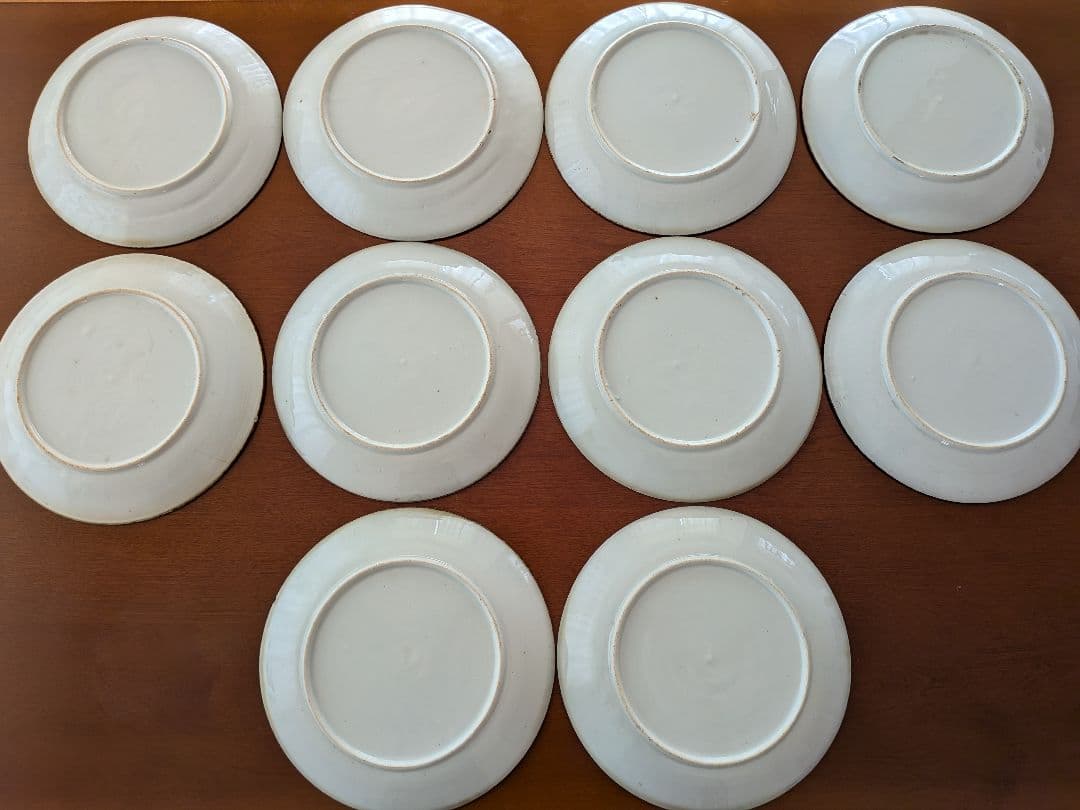 m*0様 青い鯉の絵柄の皿 イゲ皿 直径約24cm 10枚セット アンティーク